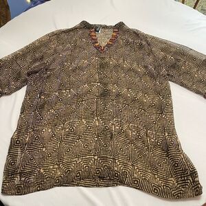MIB Making It Big Brown Embellished Swimsuit Cover Up Plus Size 3X